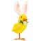 10" Yellow Easter Duckling Accent with Rabbit Ears